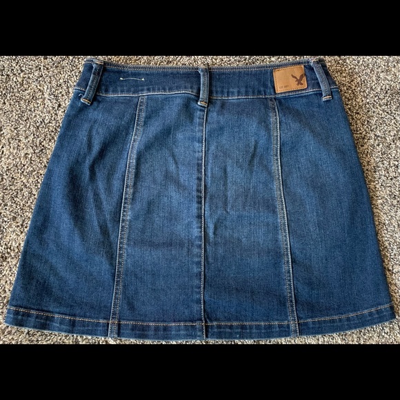 American Eagle Stretch Button Down Denim Skirt Size 4 - Picture 6 of 6